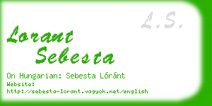 lorant sebesta business card